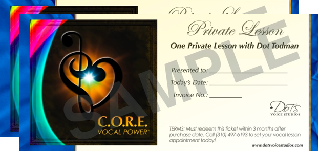 Two Voice Lesson Gift Certificates